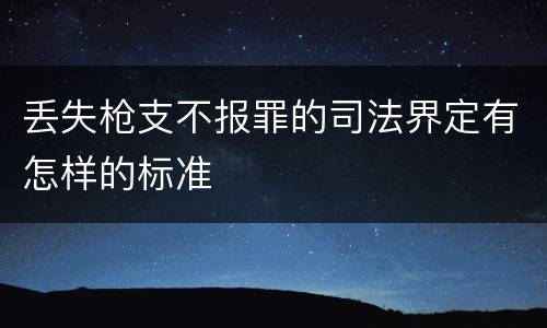 丢失枪支不报罪的司法界定有怎样的标准