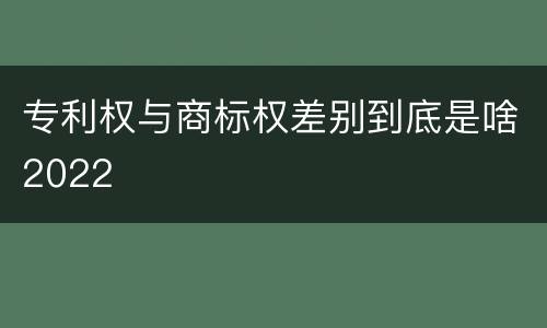 专利权与商标权差别到底是啥2022