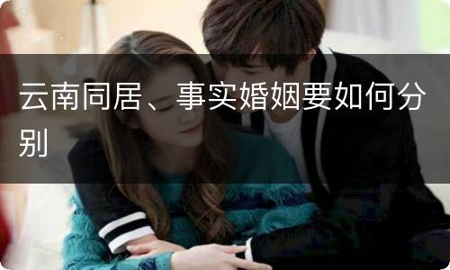 云南同居、事实婚姻要如何分别