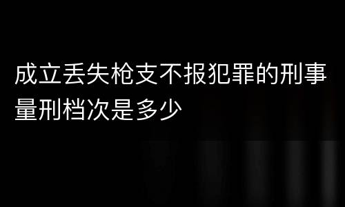 成立丢失枪支不报犯罪的刑事量刑档次是多少