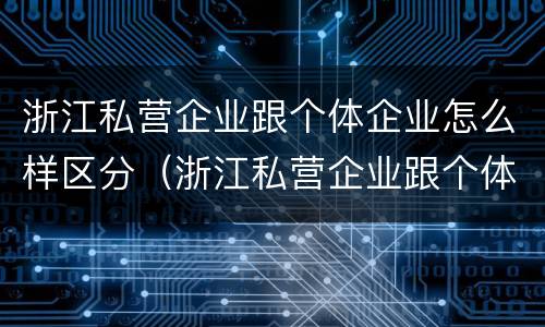 浙江私营企业跟个体企业怎么样区分（浙江私营企业跟个体企业怎么样区分呢）