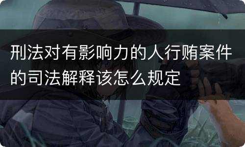 刑法对有影响力的人行贿案件的司法解释该怎么规定