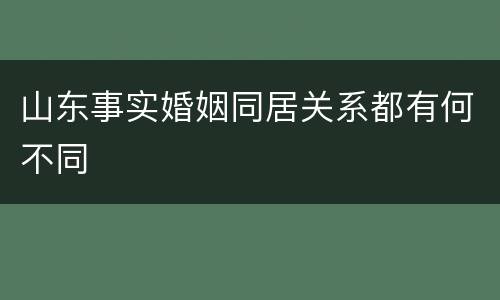 山东事实婚姻同居关系都有何不同