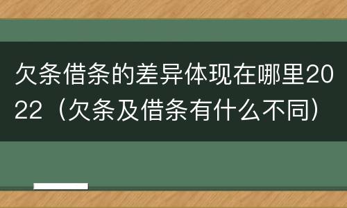 欠条借条的差异体现在哪里2022（欠条及借条有什么不同）