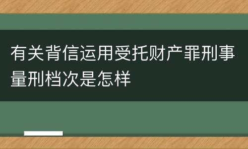 有关背信运用受托财产罪刑事量刑档次是怎样