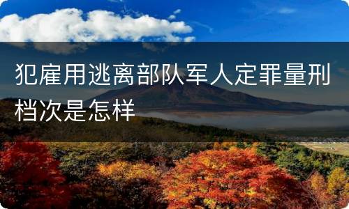 犯雇用逃离部队军人定罪量刑档次是怎样