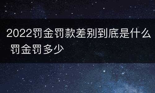 2022罚金罚款差别到底是什么 罚金罚多少