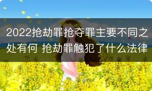 2022抢劫罪抢夺罪主要不同之处有何 抢劫罪触犯了什么法律
