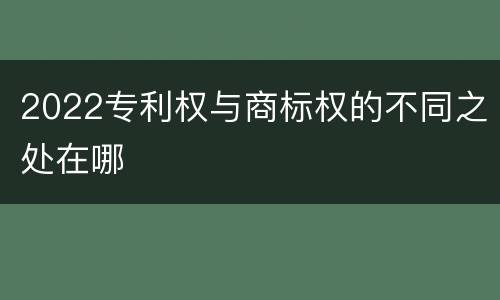 2022专利权与商标权的不同之处在哪