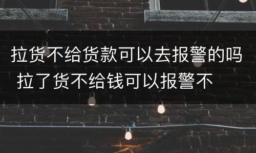 拉货不给货款可以去报警的吗 拉了货不给钱可以报警不
