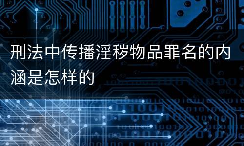 刑法中传播淫秽物品罪名的内涵是怎样的