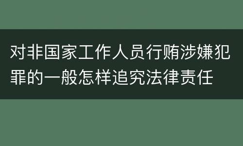 对非国家工作人员行贿涉嫌犯罪的一般怎样追究法律责任