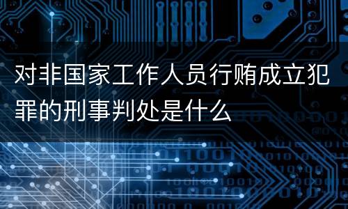 对非国家工作人员行贿成立犯罪的刑事判处是什么