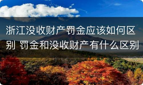 浙江没收财产罚金应该如何区别 罚金和没收财产有什么区别