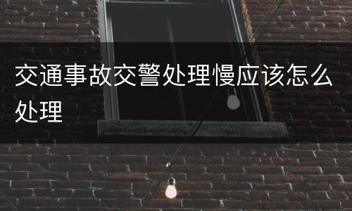交通事故交警处理慢应该怎么处理