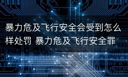 暴力危及飞行安全会受到怎么样处罚 暴力危及飞行安全罪
