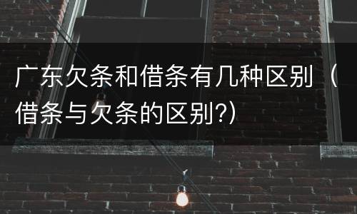 广东欠条和借条有几种区别（借条与欠条的区别?）