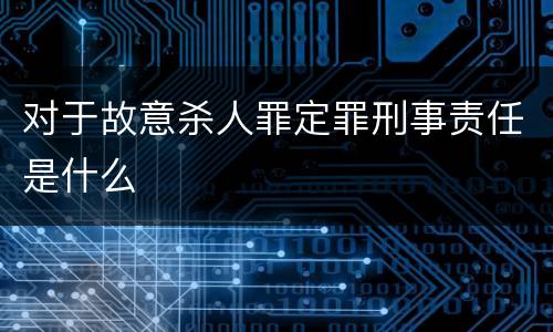 对于故意杀人罪定罪刑事责任是什么