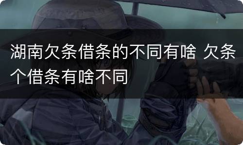 湖南欠条借条的不同有啥 欠条个借条有啥不同