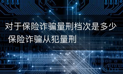 对于保险诈骗量刑档次是多少 保险诈骗从犯量刑