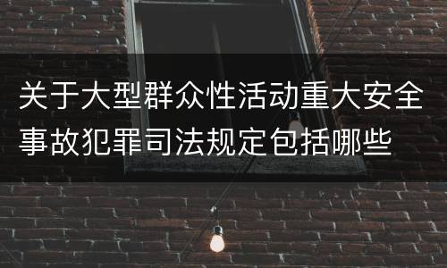 关于大型群众性活动重大安全事故犯罪司法规定包括哪些