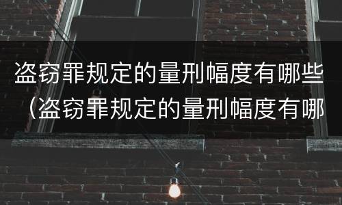 盗窃罪规定的量刑幅度有哪些（盗窃罪规定的量刑幅度有哪些限制）