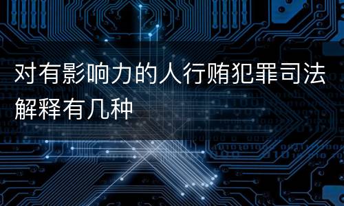 对有影响力的人行贿犯罪司法解释有几种