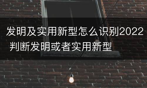 发明及实用新型怎么识别2022 判断发明或者实用新型