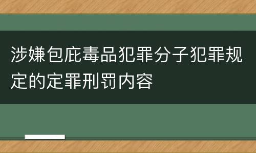 涉嫌包庇毒品犯罪分子犯罪规定的定罪刑罚内容