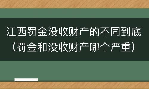 江西罚金没收财产的不同到底（罚金和没收财产哪个严重）