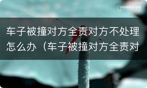 车子被撞对方全责对方不处理怎么办（车子被撞对方全责对方不处理怎么办呀）