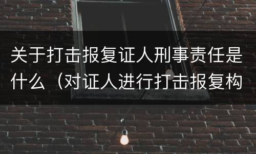 关于打击报复证人刑事责任是什么（对证人进行打击报复构成什么罪）