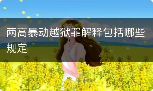 两高暴动越狱罪解释包括哪些规定