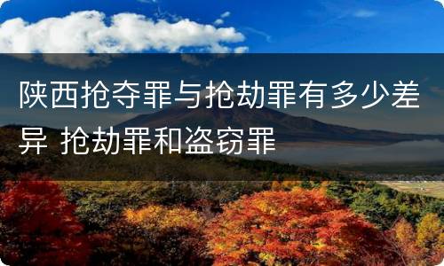 陕西抢夺罪与抢劫罪有多少差异 抢劫罪和盗窃罪