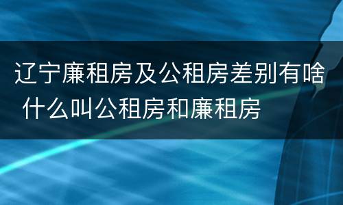 辽宁廉租房及公租房差别有啥 什么叫公租房和廉租房