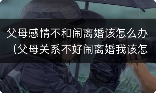 父母感情不和闹离婚该怎么办（父母关系不好闹离婚我该怎么办）