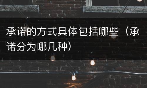 承诺的方式具体包括哪些（承诺分为哪几种）