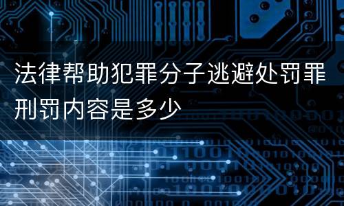 法律帮助犯罪分子逃避处罚罪刑罚内容是多少
