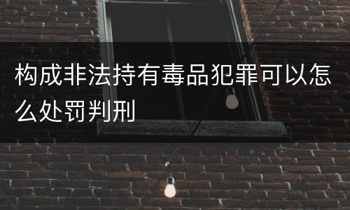 构成非法持有毒品犯罪可以怎么处罚判刑