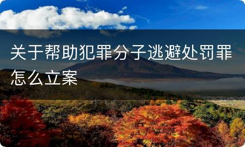 关于帮助犯罪分子逃避处罚罪怎么立案