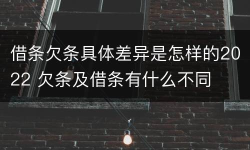 借条欠条具体差异是怎样的2022 欠条及借条有什么不同