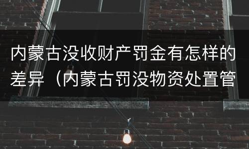 内蒙古没收财产罚金有怎样的差异（内蒙古罚没物资处置管理办法）