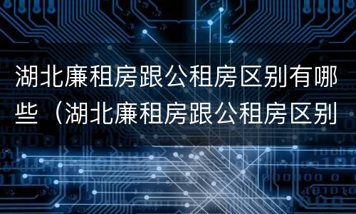 湖北廉租房跟公租房区别有哪些（湖北廉租房跟公租房区别有哪些政策）