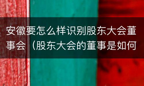 安徽要怎么样识别股东大会董事会（股东大会的董事是如何选举出来的?）