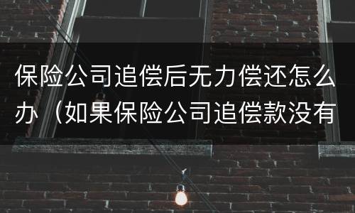 保险公司追偿后无力偿还怎么办（如果保险公司追偿款没有能力偿还怎么办）