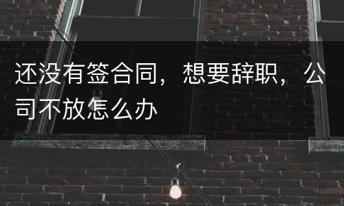 还没有签合同，想要辞职，公司不放怎么办
