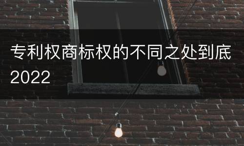专利权商标权的不同之处到底2022