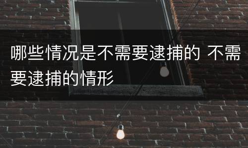 哪些情况是不需要逮捕的 不需要逮捕的情形