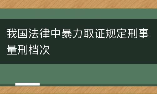 我国法律中暴力取证规定刑事量刑档次