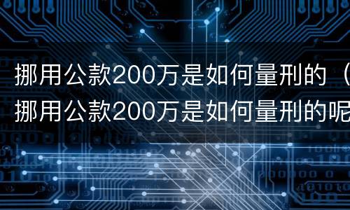 挪用公款200万是如何量刑的（挪用公款200万是如何量刑的呢）